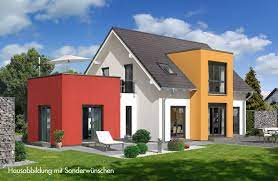 modern und elegant wirkt die grosszugige architektur des prestige 3 v2 und bietet mit seinem flachdach erker einen interessanten kon anbau haus haus architektur
