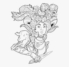 Coloring book young adult coloring pages pdf free a coloring page features a girl reading in a study filled with satanic art. Demonic Lady Line Art Satanic Coloring Pages For Adults Hd Png Download Kindpng