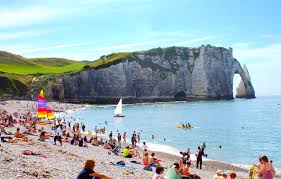 It is on the alabaster coast in normandy. The Gorgeous Chalk Cliffs Of Etretat Normandy
