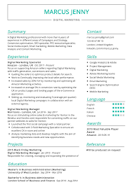 This Is The Most Recommended Professional Resume With Best Resume Format And Professional Design Sample Re In 2020 Marketing Resume Resume Examples Digital Marketing