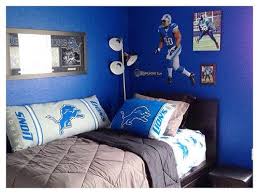 Fathead Fan Gallery Detroit Lions Bedroom Blue Painted Walls Boy Room