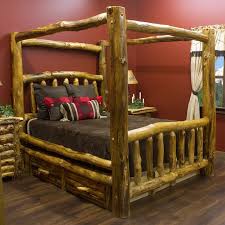 Beartooth Aspen Log Canopy Bed Aspen Canopy Log Bed Rustic Log Furniture Rustic Bedroom Furniture Log Canopy Bed