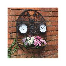 Decorative Wall Planter With Clock And Thermometer Tj Hughes