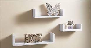 set of 3 u shape floating wall shelves shelf storage display white black oak ebay wooden corner walmart