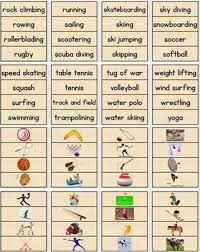 Sports Word Wall Pocket Chart Cards With Pictures