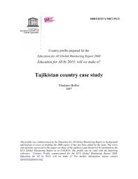 A lot of case studies are hard to understand. Tajikistan Country Case Study Unesco Digital Library