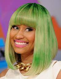 Nicki Minaj With Green Hair Nicki Minaj Hairstyles Long Bob Hairstyles Green Hair