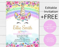 Find & download free graphic resources for unicorn invitation. Unicorn Birthday Party Silver Glitter Personalised Invitation Invites Floral Greeting Cards Invitations Home Garden