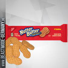 Peanut butter sandwich cookie, with around a billion estimated to be eaten every year. Nabisco Nutter Butter Sandwich Cookies 56g Mhd 16 01 2021 Beastmode Germany Shop