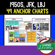 American History Anchor Charts 1950s Jfk New Frontier Lbj Great Society
