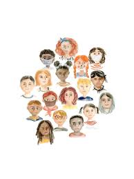 Children Diversity Art Print For Kids Room And Classrooms Etsy Watercolor Art Prints Art Prints First Humans