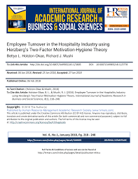 In malaysia, overtime is still popular among companies, especially in the f&b sector. Pdf Employee Turnover In The Hospitality Industry Using Herzberga S Two Factor Motivation Hygiene Theory