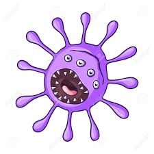 Vettoriale - Icona Di Virus Viola Nello Stile Del Fumetto Isolato Su Priorità Bassa Bianca. Illustrazione Di Stock Di Simbolo Di Batteri E Virus. Image 73359699.