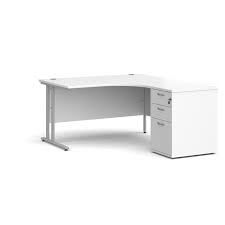 Whether you need individual offices for concentrated work or team based work areas to enhance interaction, anvil workstations are a superb collection of desk. White Corner Desk With 3 Draw Pedestal 1400mm Workstation Bundle