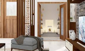 In this home, a mandir cabinet is built in a small nook just outside the bedroom. Pooja Room Designs In Plywood For Your Home Design Cafe