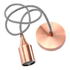 Retro style copper ceiling pendant double insulated great over table light in finish eglo hapton homebase honeypot 6 cer llghon6cp co luxury lighting bar 3 modern rise and fall brushed lights. E27 Ceiling Rose Braided Fabric Pendant Lamp Copper Holder Light Hanging Socket Fitting