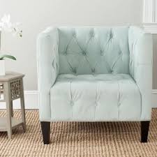 Safavieh Glen Light Blue Black Cotton Club Arm Chair In 2020 Blue Couch Living Light Blue Couches White Chair