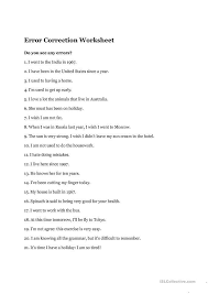 Grammar Worksheets For Middle School Error Correction Worksheet In 2020 Grammar Worksheets Grammar Worksheets High School Grammar Correction