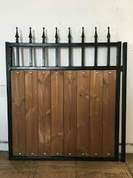 Wonderful wooden gates with metal frames, handmade to order by master craftsmen. Hks099 Beautiful Steel Iron Metal Garden Gate Door With Timber Wood Infill Security