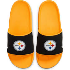 Finished with a grippy rubber sole for optimal traction. Pittsburgh Steelers Men S Nike Offcourt Slides