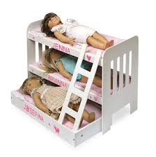 Give your dolls the ultimate sleepover and study space with the 18 inch doll furniture bunk beds with trundle from playtime by eimmie. Badger Basket Trundle Doll Bunk Bed With Ladder And Free Personalization Kit White Pink Fits American Girl My Life As Most 18 Dolls Walmart Com Walmart Com