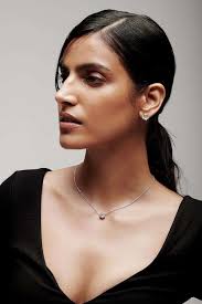 Buy Sterling Silver Charm Square Zirconia Necklace -Designer Wear