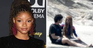 Halle bailey being ariel for 4 minutes and haters that are mad can stay mad (@hallebailey. Halle Bailey Little Mermaid Set Pictures