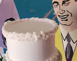 Fake Pink Cake With Cherry "heavenly Cakes" Collection. Pink Single Layer  Cake. Retro Cookbook Inspired Cake.