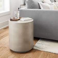 Volume Side Table Concrete In 2021 Living Room Collections Living Room Side Table Round Drum Coffee Table