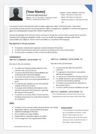 contract administrator resume template