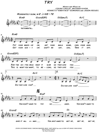 Colbie Caillat Try Sheet Music Leadsheet In Db Major Download Print Sku Mn0141033