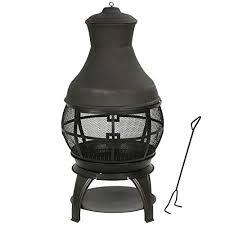Why you should choose a metal chiminea. Outdoor Fireplace Chiminea Wood Burning Patio Cast Iron Fire Pit Black Buy Online In Poland At Desertcart Pl Productid 177658500