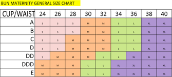 Size Chart Bun Maternity Nursing Apparel