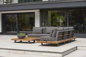 deze prachtige luxe loungeset is de bora bora gemaakt van aluminium en teakhout de set bestaat uit twee banken terras decor vals plafond woonkamer tuinsets