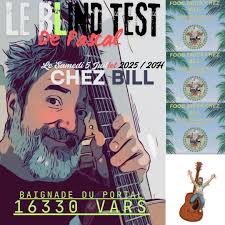 Bonjour à toutes et à tous ! Rendez vous CE SOIR, samedi 5 juillet à Vars,  baignade du portal, foodtruck « CHEZ BILL » Pour un nouveau BLIND TEST de  Pascal !