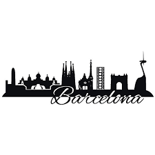 Architektur architekture anziehung anziehungskraft attraktion liebreiz reiz barcelona schwarz schwarze def schwarzer indef schwärze schwarzbunt schwarzweiss schwarzweiße. Barcelona Skyline Wandtattoo