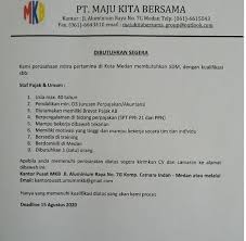 Maybe you would like to learn more about one of these? Lowongan Kerja Medan Umur 40 Tahun Gaji Tinggi Cari Kerja