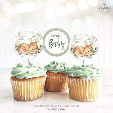 Baby Shower Cupcake Toppers Printable Cupcake Toppers Baby Etsy Baby Shower Cupcake Toppers Baby Shower Cupcakes Baby Shower Cupcakes For Boy
