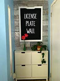 To start the license plate wall i selected my license plates and gave them a good scrub in the sink. License Plate Wall Diy Crafty Little Gnome