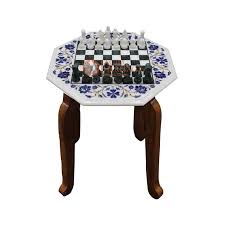 Hidden storage such as a lift up top coffee table. White Chess Coffee Table Top Lapis Inlay Art Decor Heritage Marble Crafts