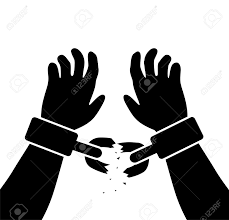 Vector Symbol Of Man S Raised Hands With Broken Chains Broken Chain Chain Symbols