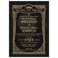 Art Deco Wedding Invitation Black Gold Roaring 20s Gatsby Style Art Deco Wedding Invitations Deco Wedding Invitations Roaring 20s Wedding