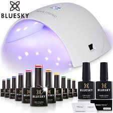 Bluesky Nail Gel Polish Kit Top Base Wipes 24w Lite Led White Lamp 3 Colours Gel Nail Polish Gel Nails Gel Polish