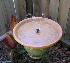 Because the pump floats in the flower pot, it often floats to the edge. Fountain Bird Bath Fountain Solar Bird Bath Diy Solar Fountain
