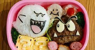 マリオのテレサとクリボー 簡単キャラ弁 by 三田のお父さん レシピ ハンバーグ お弁当 レシピ 子供 レシピ