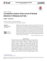 In this code, unless a different meaning plainly is required: Pdf Comparative Analysis Of Law On Tort Of Deviant Behaviors In Malaysia And India Journal Of Advances In Humanities And Social Sciences Jahss Academia Edu
