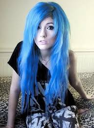 Girls are in a fashionable clothing. 68 Daring Blue Hair Color For Edgy Women