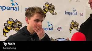 Toronto maple leafs prospect ty voit missed out on a year of playing hockey with the ohl shut down, but used that time to hit the gym and add size to his 5'10 frame. Sarnia Sting Post Game Comments With Ty Voit After Loss To Oshawa Generals 4 3 Final Sarniasting Youtube