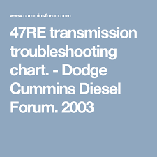 47re Transmission Troubleshooting Chart Dodge Cummins