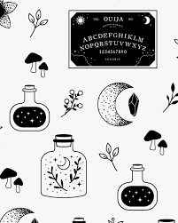 Seamless Pattern Digital Paper Moon Crescent Potion Botanical Illustration Goth Small Tattoos Small Tattoo Designs Small Tattoos Mushroom Tattoos